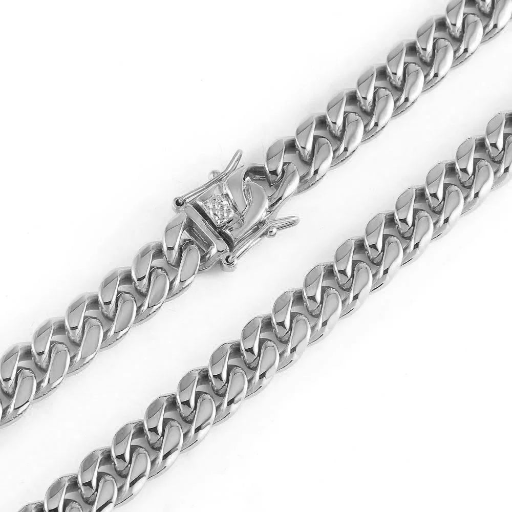 Cuban Link Chain Necklace Gold Stainless Steel Hip Hop Men Women
